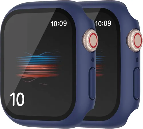 Miniatura 15 de Paquete de 2 fundas rígidas de 1.496 pulgadas para Apple Watch Series 3, 2, 1, 1.496 pulgadas, protector de pantalla de vidrio templado, cobertura