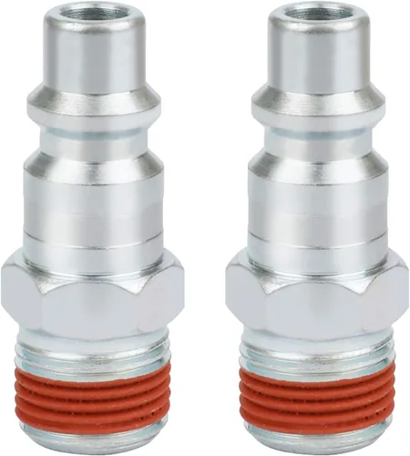 Miniatura 7 de Juego de acopladores de aire industrial, tamaño del cuerpo de 3/8 pulgadas, tamaño de rosca macho NPT de 1/4 pulgadas, accesorios de manguera