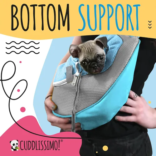 Miniatura 7 de Cuddlissimo! Bolsa de transporte para mascotas – Bolsa de transporte para perros pequeños, cachorros y gatos, para perros, perritos, Yorkie, Azul