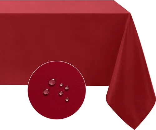 Miniatura 18 de Softalker Mantel rectangular, impermeable y resistente a las manchas, de tela, sin arrugas, lavable, cubierta de mesa de poliéster de 6.19 onzas por