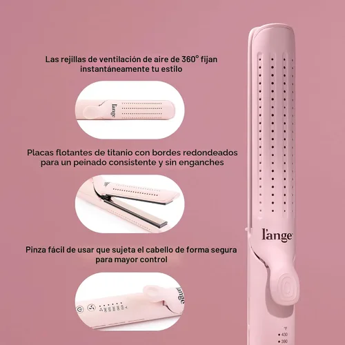 Miniatura 6 de L'ANGE HAIR Le Duo Estilizador Estándar de Flujo de Aire 360° Varita Rizadora 2 en 1 y Plancha Alisadora de Cabello de Titanio Rizador de Rubor
