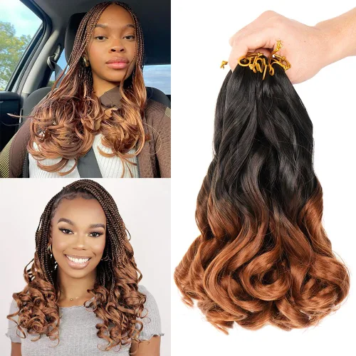 Miniatura 53 de WIPPORYA Cabello Rizado Francés para Trenzar de 24 Pulgadas, 6 Paquetes de Cabello Ondulado Suelto Elástico para Crochet Pre-Estirado 3.53
