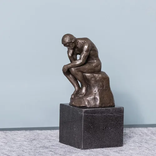 Miniatura 7 de Rodin The Thinker Statue TPE-185 - Estatuas de bronce para decoración del hogar, 5 piezas