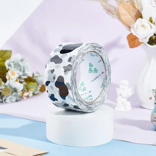 Miniatura 4 de 1 rollo de cinta decorativa de aproximadamente 109.36 yardas, cinta decorativa de plástico con estampado de vaca, cinta adhesiva adhesiva impresa