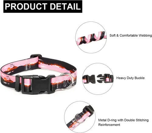 Miniatura 158 de Mercano Collar ajustable para perro, patrones de diseño especial, nailon suave, cómodo y resistente, collar para mascotas para perros pequeños