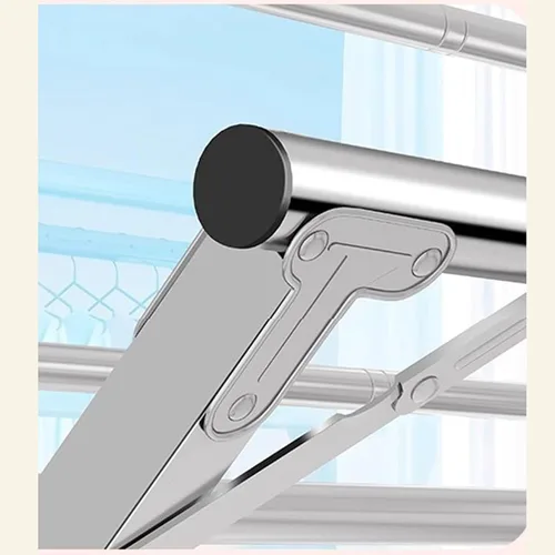 Miniatura 6 de Escurridor de ropa de acero inoxidable – Estante de secado de ropa plegable resistente de 5 varillas, ahorro de espacio para interiores