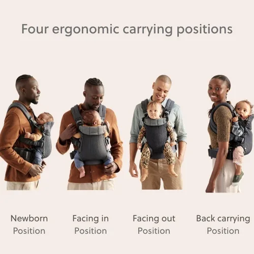 Miniatura 3 de BabyBjörn Portabebés Harmony, Antracita, Malla 3D Portabebés ergonómico 3-en-1; Posiciones soportadas para recién nacido, boca dentro, boca fuera