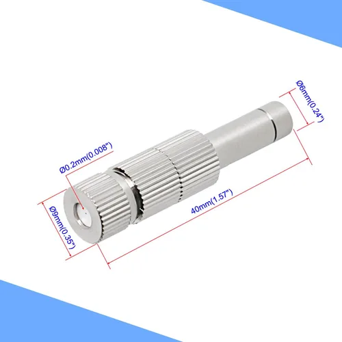Miniatura 2 de Boquillas de nebulización de 0.008 in de cobre, flujo de agua ajustable, conector rápido de 0.008 in/0.008 pulgadas, boquilla rociadora atomizadora
