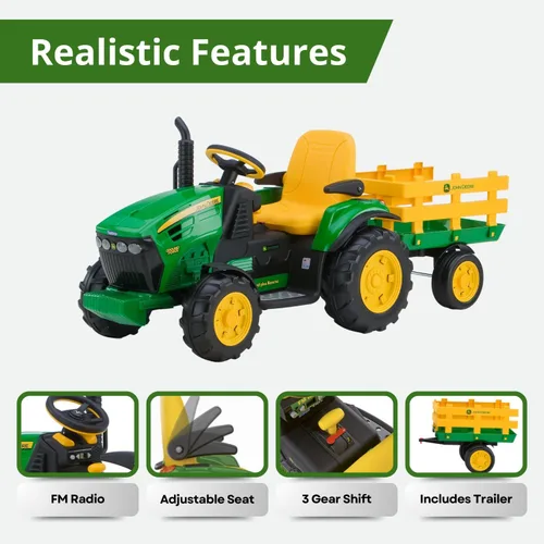 Miniatura 9 de Peg Perego John Deere - Tractor de fuerza terrestre con remolque de 12 voltios para montar