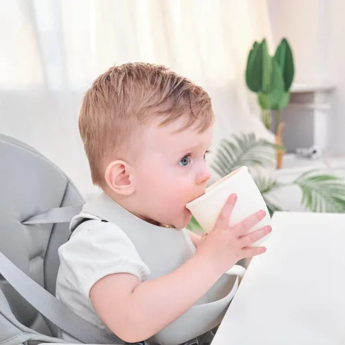 Miniatura 6 de Paquete de 2 Tazas de Entrenamiento de Silicona para Bebés y Niños, Tazas de Aprendizaje para Niños Pequeños con Asas, Sin BPA, Apto para Microondas