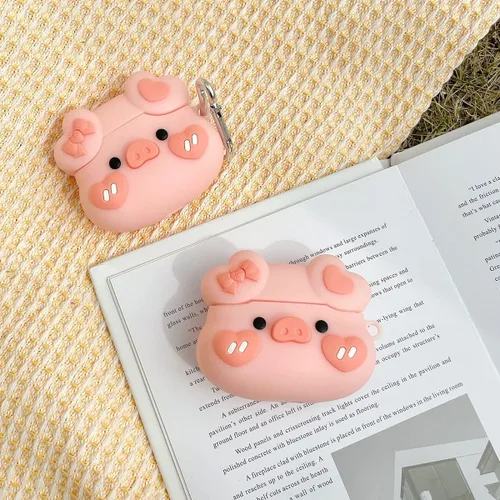 Miniatura 7 de para AirPod 2/1 Funda de Cubierta, Linda Funda de AirPods de Cerdo 3D de Dibujos Animados para 1ª y 2ª Generación, Funda Protectora de Silicona