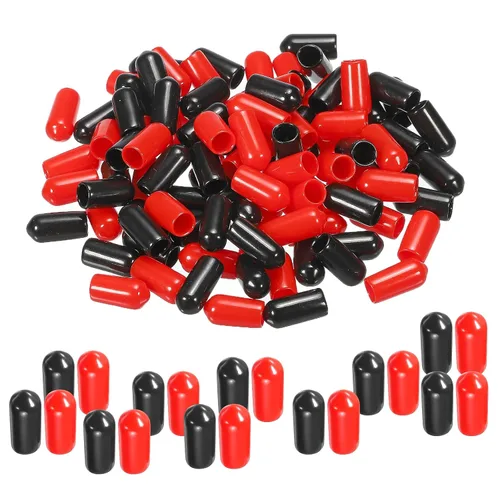 Miniatura 9 de MECCANIXITY 50 unids tapas de goma Surtido de 0.079 in PVC vinilo tornillo rosca protector para tornillo tornillo negro rojo