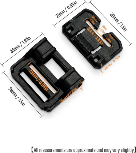 Miniatura 3 de TACTICAL_GEEK Hebilla de conexión, hebillas de liberación lateral rápida para sistema Molle, hebillas de bloqueo de plástico duraderas sin costura
