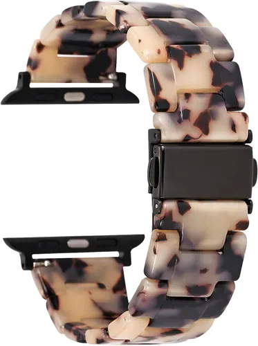 Miniatura 11 de Correas de resina compatibles con Apple Watch de 1.496 in 1.575 in 1.614 in 1.654 in 1.732 in 1.772 in, Barcelet de resina ligera con hebilla
