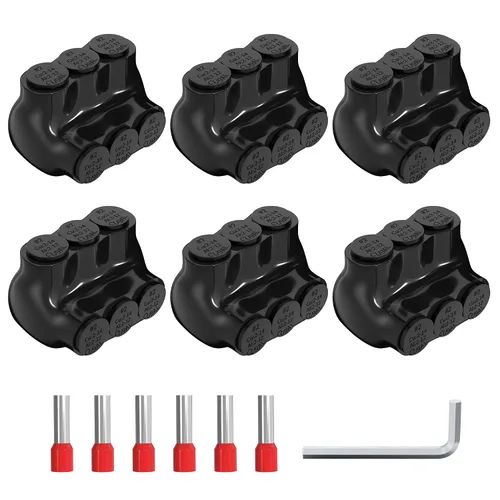Miniatura 11 de Joinfworld Conector Multipuerto Aislado de 3 Puertos Conectores de Alambre de Aluminio a Cobre 4-14AWG Entrada de Un Solo Lado Conectores de Cable 3