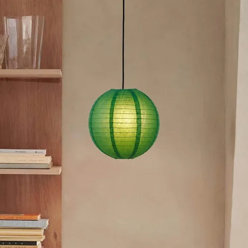 Miniatura 8 de Lámpara colgante enchufable, linterna de papel colgante de 15 pies, lámpara de papel verde de 12 pulgadas, lámpara colgante con interruptor
