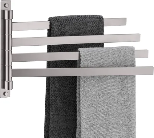 Miniatura 13 de KOKOSIRI Toallero giratorio para toallas de mano, barras oscilantes para baño, cocina, acero inoxidable de níquel cepillado B5007BR-A2