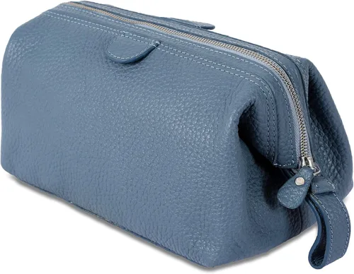 Miniatura 16 de KomalC Bolsa de aseo premium de cuero de búfalo para hombres y mujeres con forro resistente al agua, neceser de viaje unisex para artículos de aseo