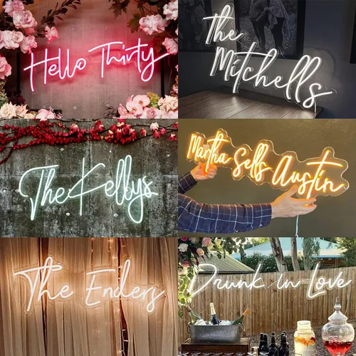 Miniatura 4 de Letreros LED de neón personalizados para decoración de pared de bodas, fiestas de cumpleaños, eventos, letras personalizadas, para bares, salones