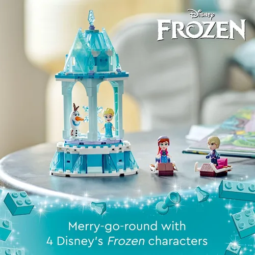 Miniatura 2 de LEGO Disney Frozen Anna and Elsa's Magical Carousel 43218 Ice Palace - Juego de juguetes de construcción con la princesa Disney Elsa, Anna y Olaf