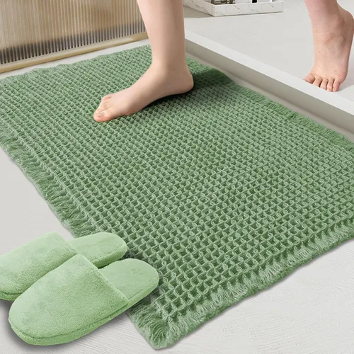 Miniatura 34 de ZALL - Tapete de baño de punto gofre beige, súper absorbente, antideslizante, color crema, 18 x 30 pulgadas, lavable a máquina, ultra suave