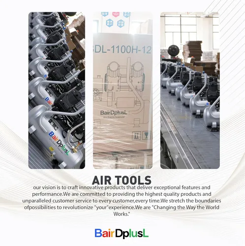 Miniatura 6 de BairDplusL - Compresor de aire ultra silencioso de 3.2 galones, 110 V/60 Hz, 1.5 HP 8.8CFM, tanques de acero MAX 115PSI, sin aceite, 70 dB, nivel