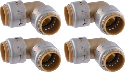 Miniatura 10 de SharkBite Max Codo de 90 Grados de 1/2 Pulgada, Paquete de 4, Accesorio de Plomería de Latón de Conexión Rápida, Tubo PEX, Cobre, CPVC, PE-RT, HDPE