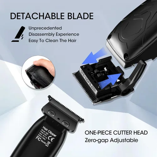 Miniatura 3 de QREEYX Cortadora de pelo para hombres profesionales, recortadora de barba de 7500 rpm, máquina de afeitar eléctrica IPX6 impermeable, kit de corte