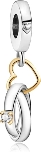 H.ZHENYUE Colgante de plata esterlina S925 para pulsera, collar, amor, regalos para mujeres y niñas, Plata esterlina, Circonita Cúbica