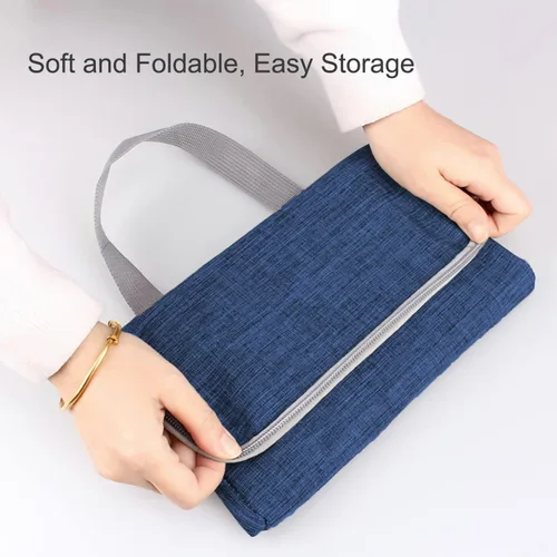 Miniatura 3 de Bolsa de almuerzo de 6 latas/4L para hombres y mujeres, caja de almuerzo cuadrada, pequeña bolsa enfriadora, bolsa térmica aislada suave plegable
