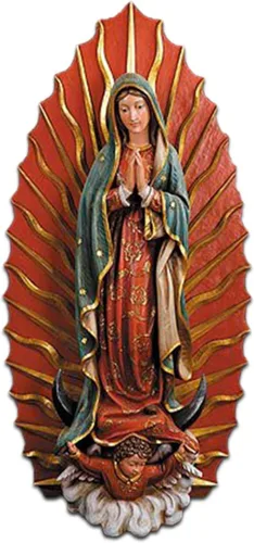 Avalon Gallery Estatuas - Colección Val Gardena Escultura Católica Inspiradora Decoración de Iglesia, 53 pulgadas de alto, Nuestra Señora de Gudalupe
