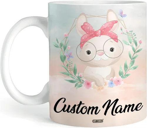 Miniatura 18 de CUBICER Tazas de café personalizadas con nombre personalizado, tazas de cerámica blanca, regalos de Navidad de vidrio para niños, mujeres, adultos