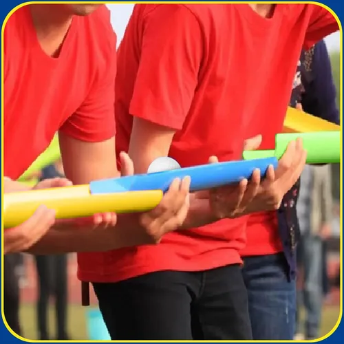 Miniatura 7 de Juegos de actividades de formación de equipos, trabajo en grupo, actividades de ejercicio con medias tubos, pelotas de golf, bolsas