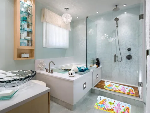 Miniatura 5 de Tapete de baño antideslizante para baño interior para niños, niñas y niños, tapete de ducha de animales marinos de dibujos animados, tapete de baño