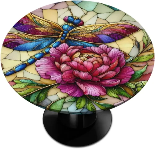 Miniatura 13 de Mantel Redondo con Elástico para Mesa de Playa, Diseño de Estrella de Mar, Cubierta de Mesa Circular, Impermeable, Lavable, de Poliéster, Pequeñas