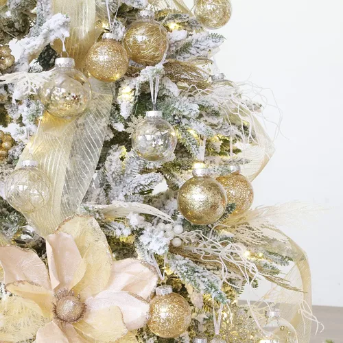 Miniatura 9 de Sea Team - Juego de esferas de árbol de Navidad de plástico transparente irrompible de varios tamaños, esferas decorativas colgantes transparentes