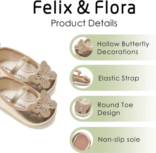 Miniatura 148 de Felix & Flora Zapatos de bebé de suela suave - Zapatos de bebé para caminar, mocasines, suela de goma, zapatos de cuna