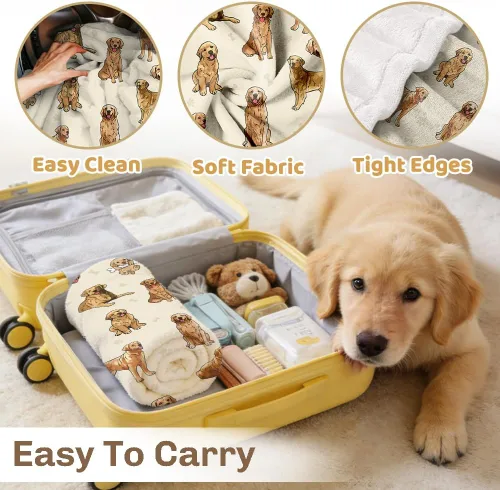 Miniatura 3 de Manta de Golden Retriever - Manta de franela suave y forro polar para perros para amantes de mascotas, mujeres, niños, niñas - 40" x 30