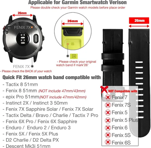 Miniatura 3 de Abanen Correa de reloj para Garmin epix Pro de 2.008 in, Fenix 8 de 2.008 in, Instinct 3 de 1.77 pulgadas, correa híbrida de silicona suave