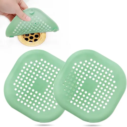 Miniatura 13 de Recolector de cabello cuadrado con ventosas para desagüe, tapón de silicona para ducha, fácil de instalar para baño, tina y cocina, 2