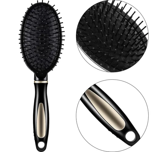 Miniatura 5 de Juego de 12 peines de cepillo para el cabello, cepillo desenredante, rodillo de masaje, peine de pelo negro, peines de peluquería para mujeres