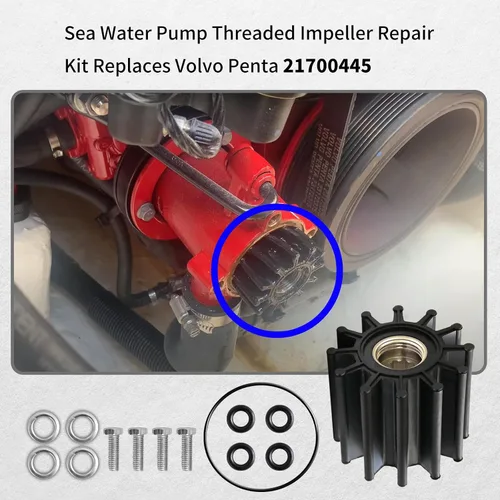 Miniatura 2 de El kit de reparación del impulsor roscado de la bomba de agua de mar reemplaza a Volvo Penta 21700445, se adapta a modelos de motor de gasolina V6