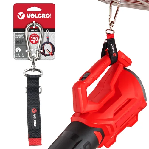 VELCRO Brand Correa de sujeción fácil para organizar el garaje, pequeña, con capacidad de 150 libras, 40,6 cm x 2,5 cm, negra, VEL-30801-USA