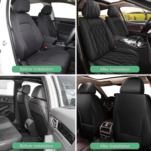 Miniatura 7 de DISUTOGO Fundas de asiento de automóvil para Chevrolet/Chevy Trailblazer 2021-2023 2024: fundas de asiento delantero, impermeables, de piel