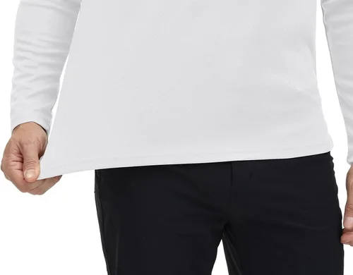 Miniatura 7 de Rdruko Polo para hombre con bolsillo de manga larga de secado rápido para golf al aire libre con cuello