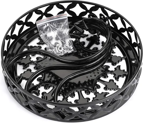 Miniatura 2 de OwnMy Soporte redondo de metal para macetas de hierro para interiores y exteriores, soporte para plantas de alta resistencia, estante para macetas