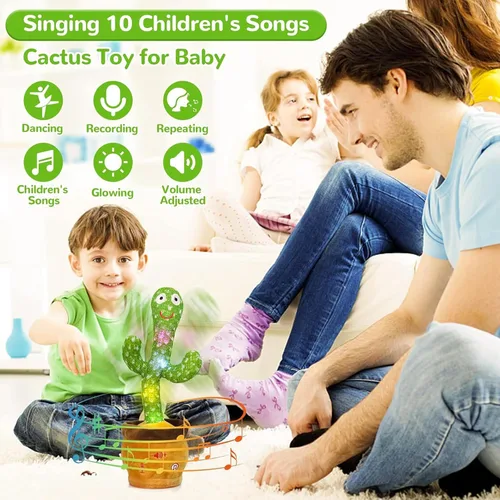 Miniatura 2 de Emoin - Juguete de cactus bailarín y parlante, juguete de cactus para bebé que canta canciones infantiles, juguete educativo interactivo que imita