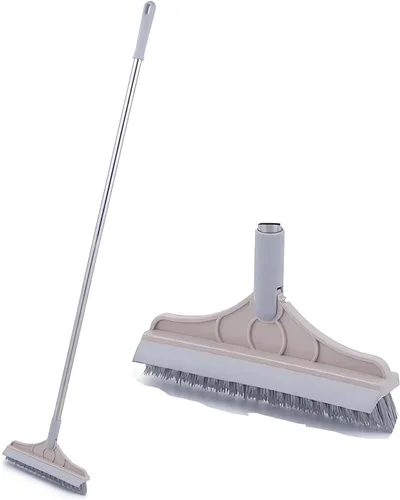 Miniatura 9 de Cepillo de limpieza 2 en 1 con mango largo resistente, potente cepillo de ducha y raspador 2 en 1 con rascador suave, cepillo de cerdas