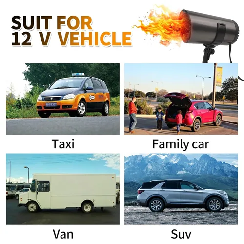 Miniatura 6 de Calentador de automóvil, descongelador portátil de 12 V 150 W, ventilador de calefacción o enfriamiento rápido 2 en 1, enchufe al encendedor