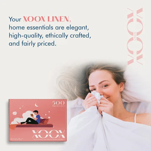 Miniatura 6 de XOOX Linen Juego de Sábanas de Algodón 100% Twin - Sábanas de Algodón de 500 Thread Count Tamaño Twin, Extra Suaves, Tejido Satén, Sábanas